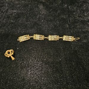 Gold Bracelet with Ankh Charm